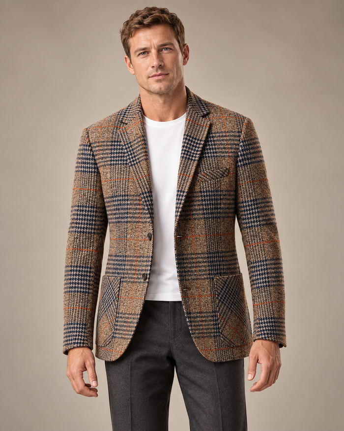 Men’s Jacket With Houndstooth Check