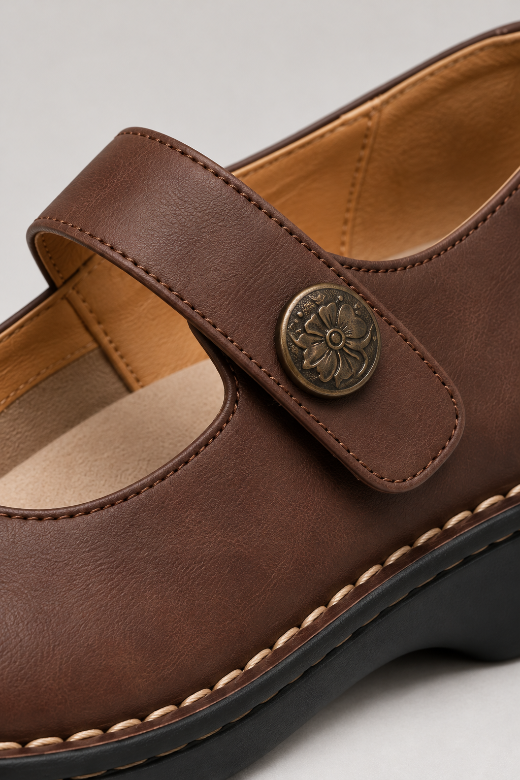 Women's Mary Jane Shoes – Round Toe & Strap Fastening
