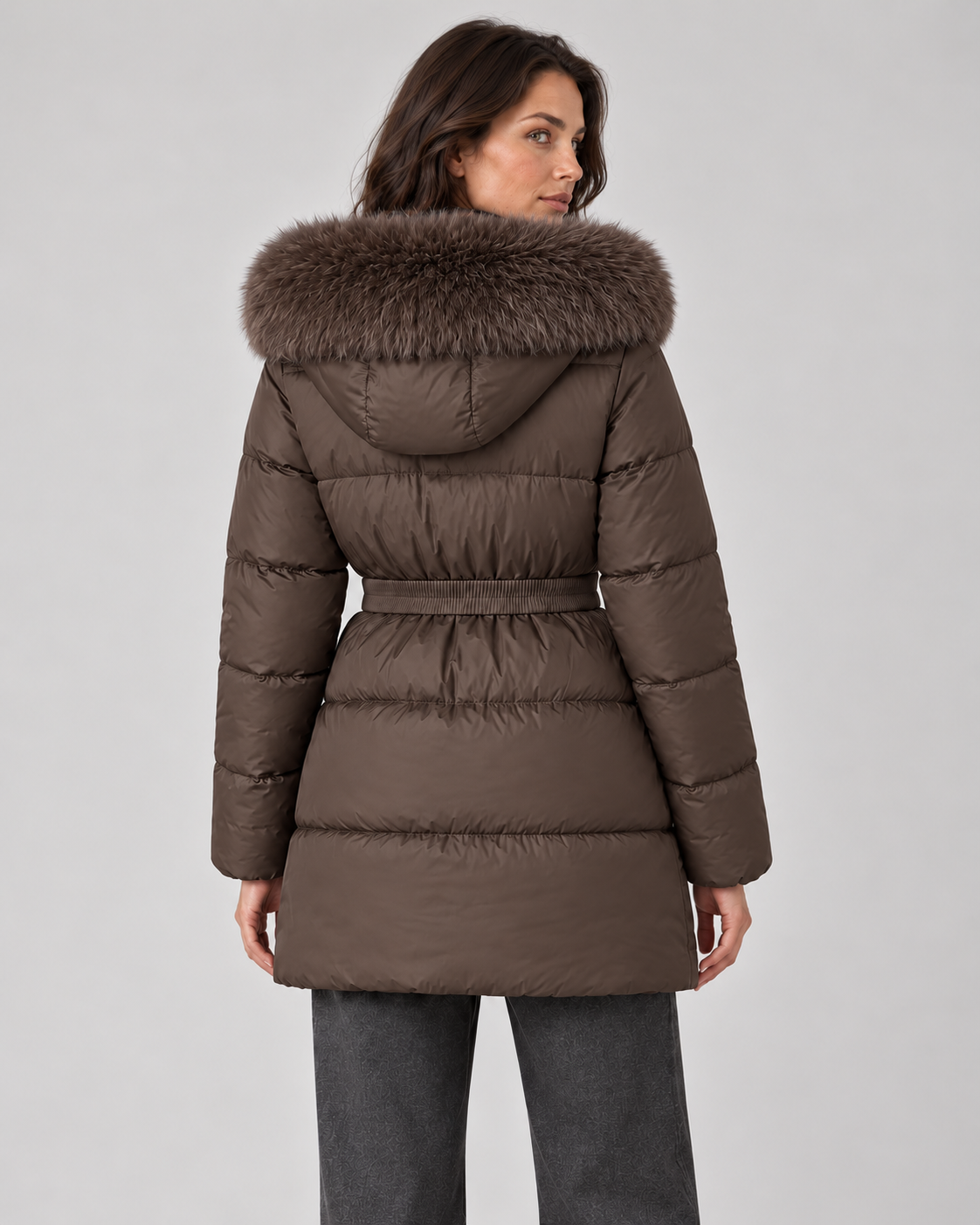 Women’s Puffer Jacket With Faux Fur Hood