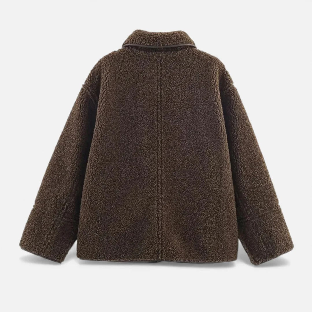 Women’s Reversible Teddy Jacket – Button Front
