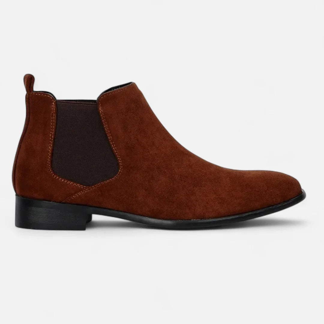 Men’s Suede Chelsea Boots – Square Toe