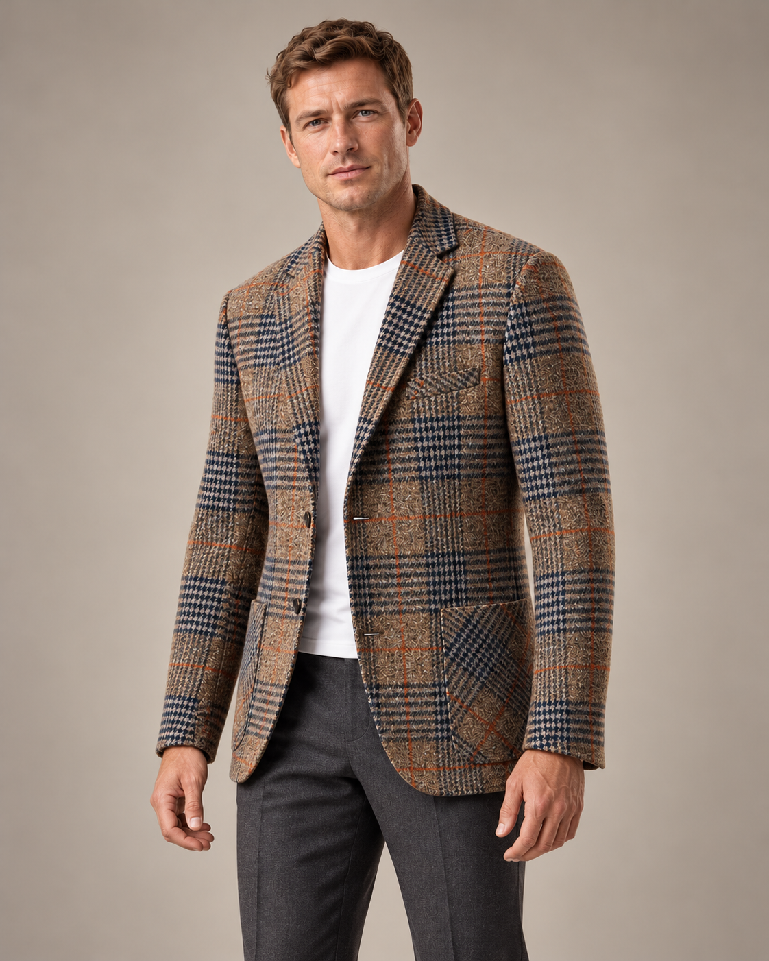 Men’s Jacket With Houndstooth Check