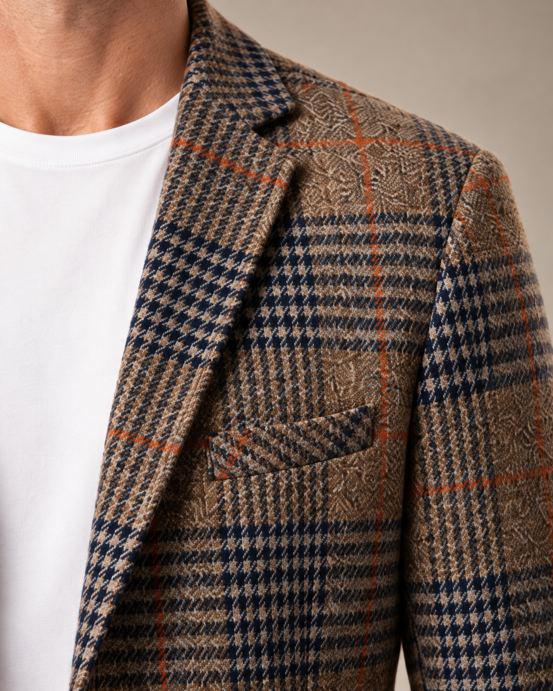 Men’s Jacket With Houndstooth Check