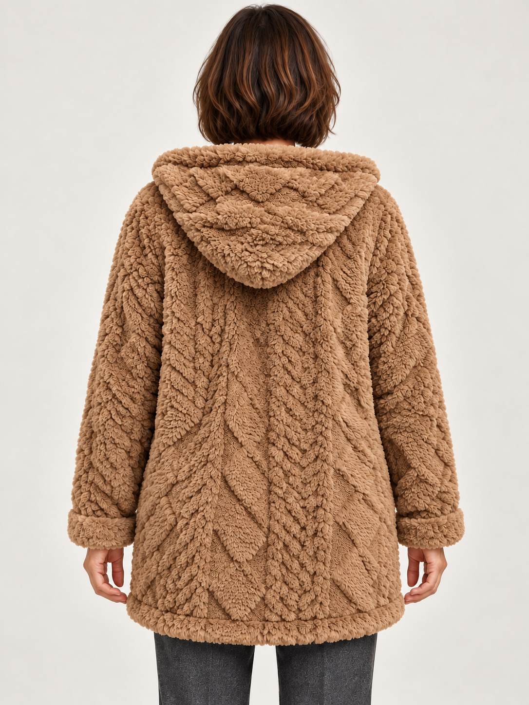 Women’s Hooded Fleece Jacket – Longline & Zip Front