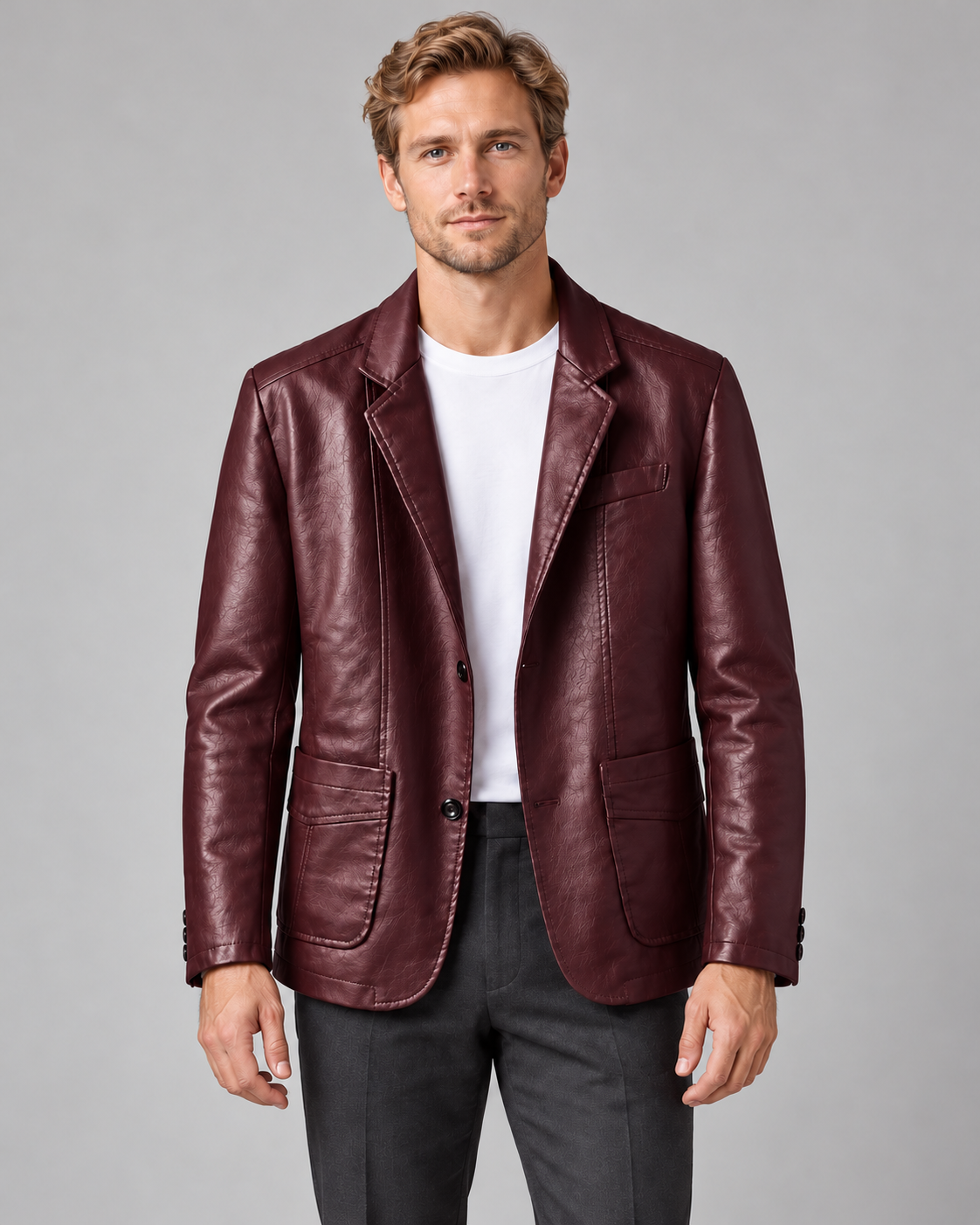 Men’s Jacket In Leather With Lapels