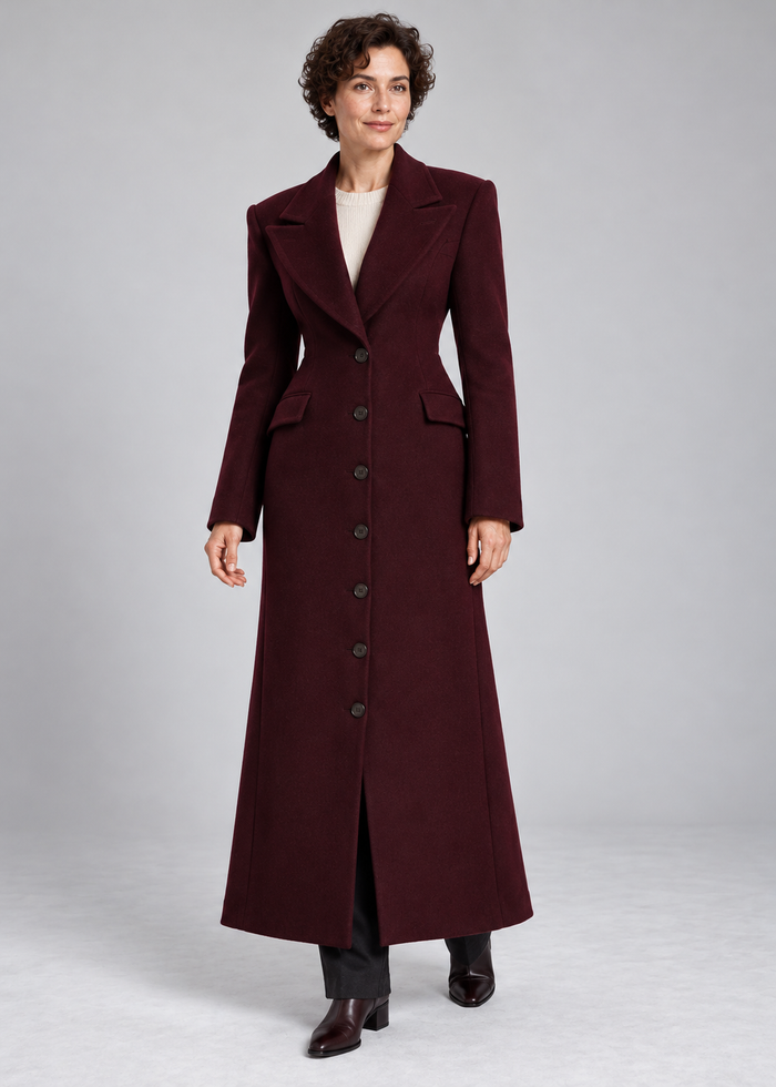 Women’s Coat With Wool And Peak Lapels