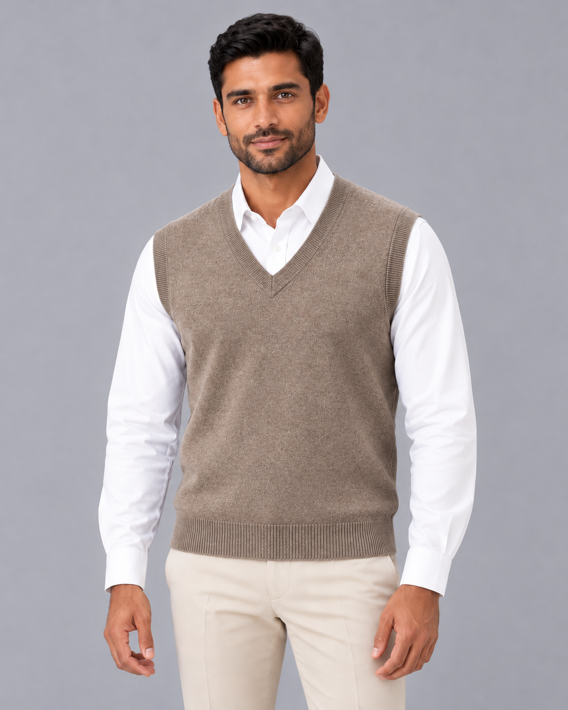 Men's Merino Wool Sweater Vest – V-Neck & Regular Fit