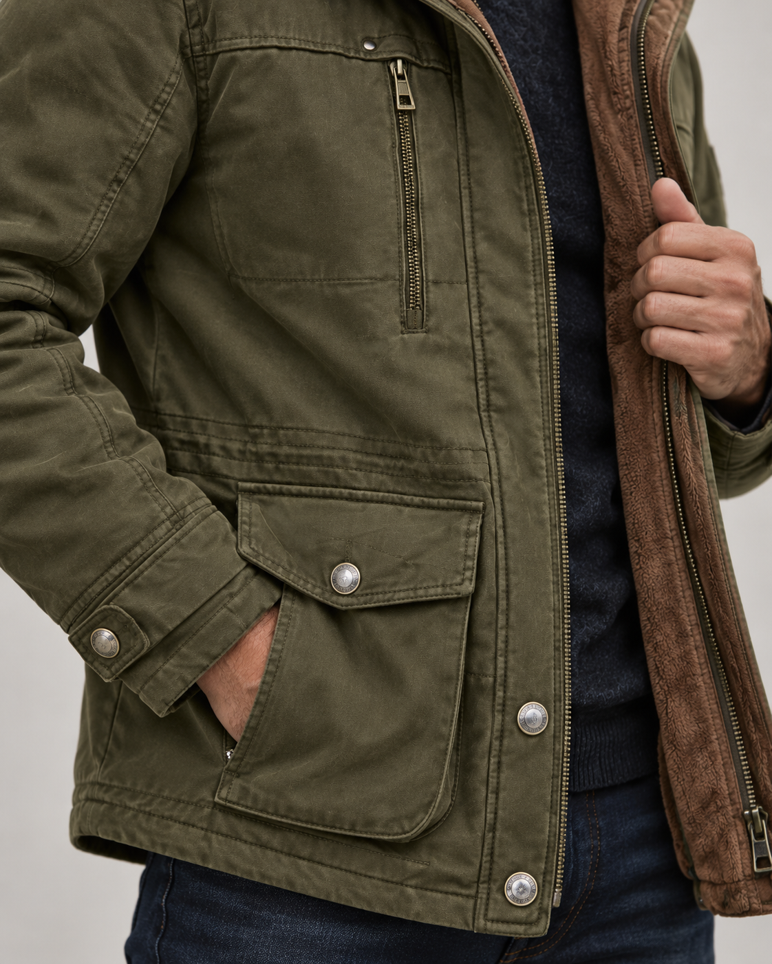 Men's Waterproof Winter Jacket – Hooded & Fleece-Lined