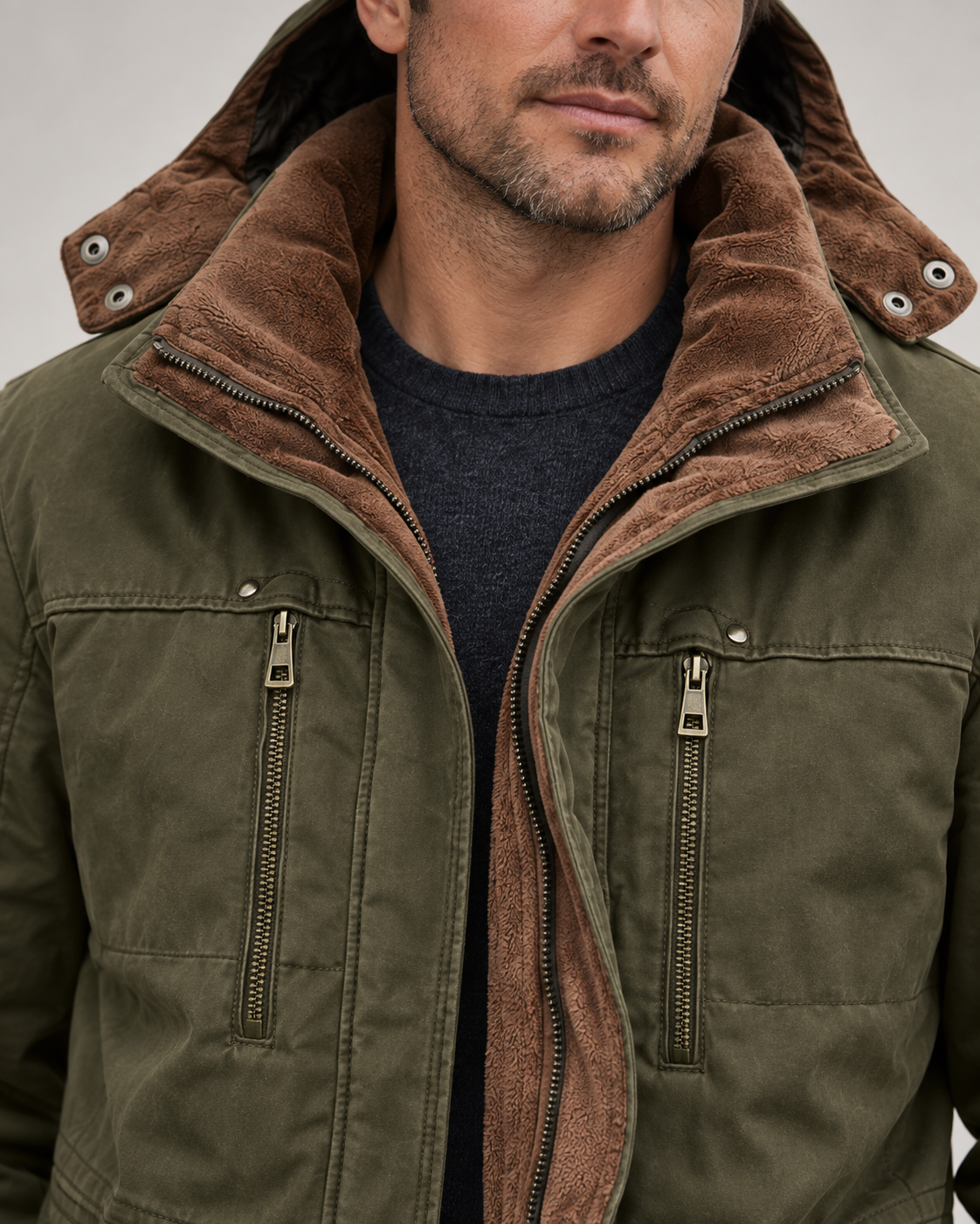 Men's Waterproof Winter Jacket – Hooded & Fleece-Lined