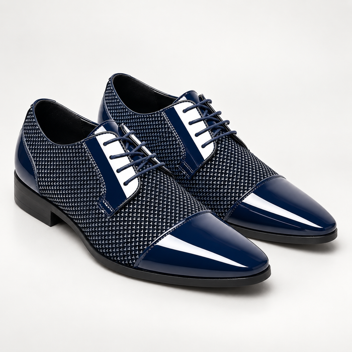 Men's Patent Leather Oxford Shoes – Cap Toe Lace-Up