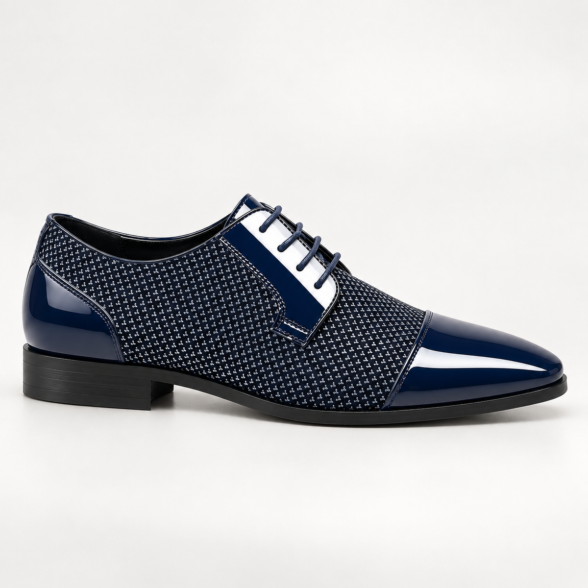 Men's Patent Leather Oxford Shoes – Cap Toe Lace-Up