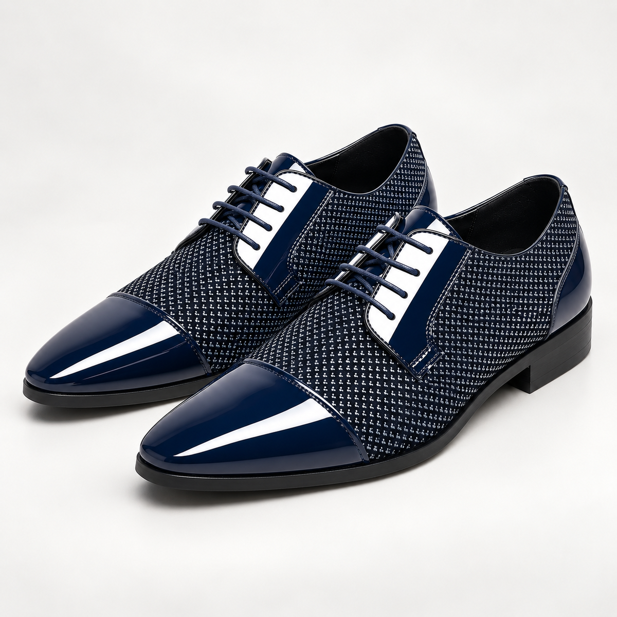 Men's Patent Leather Oxford Shoes – Cap Toe Lace-Up