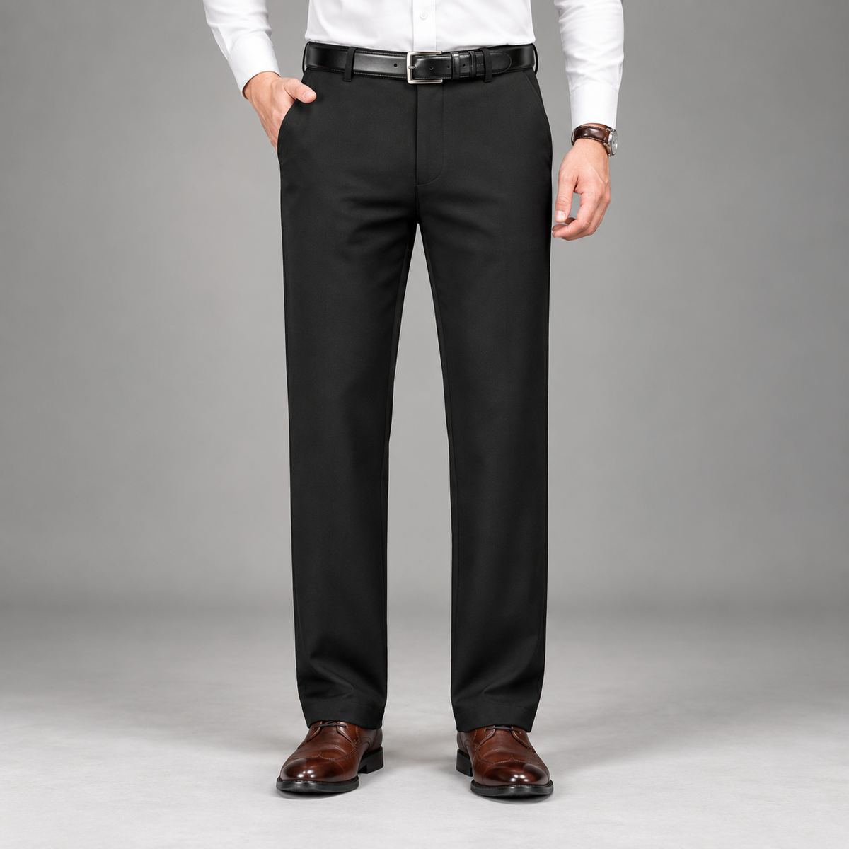 Men's Straight-Leg Formal Trousers – Regular Fit