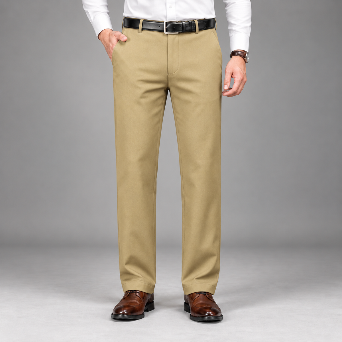 Men's Straight-Leg Formal Trousers – Regular Fit