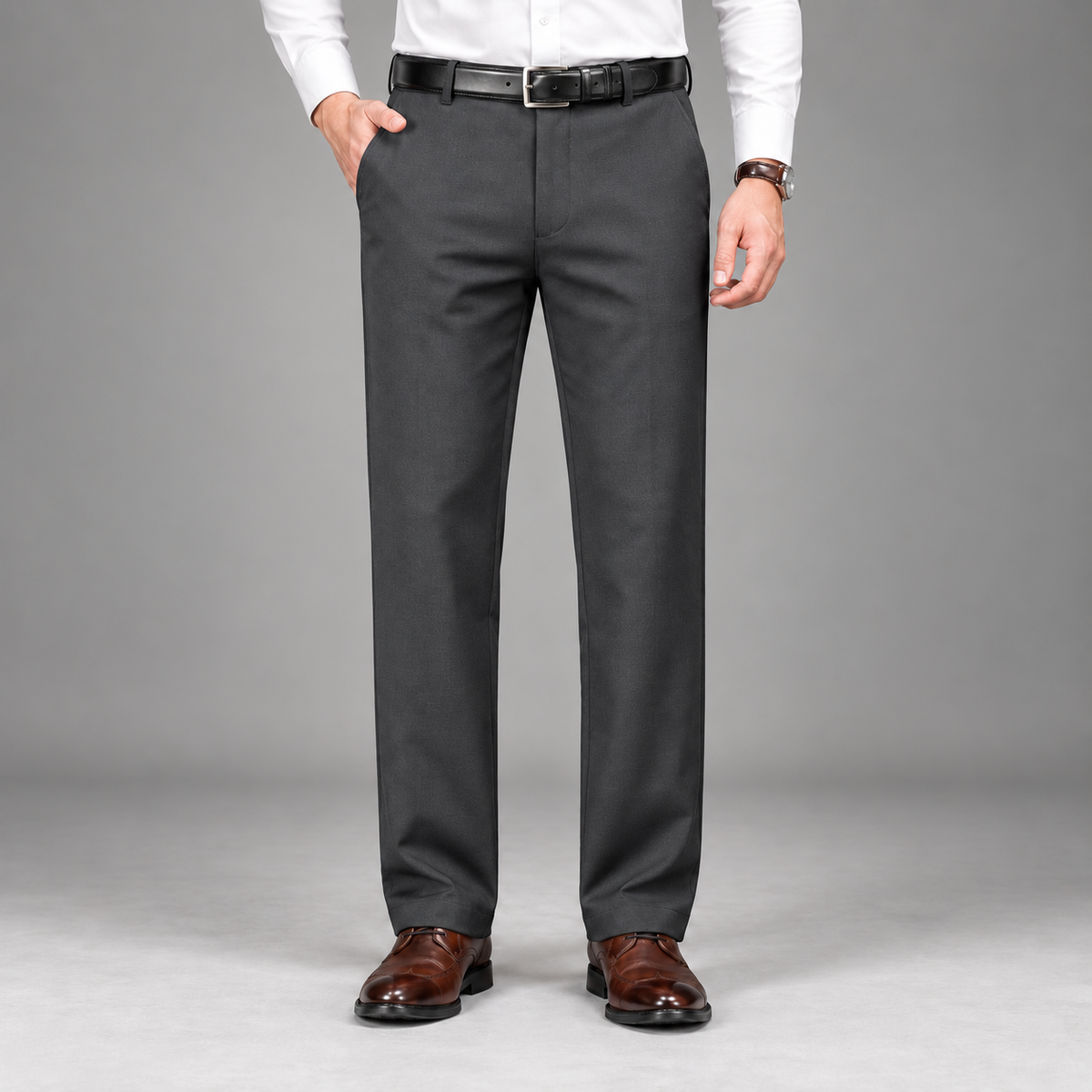Men's Straight-Leg Formal Trousers – Regular Fit