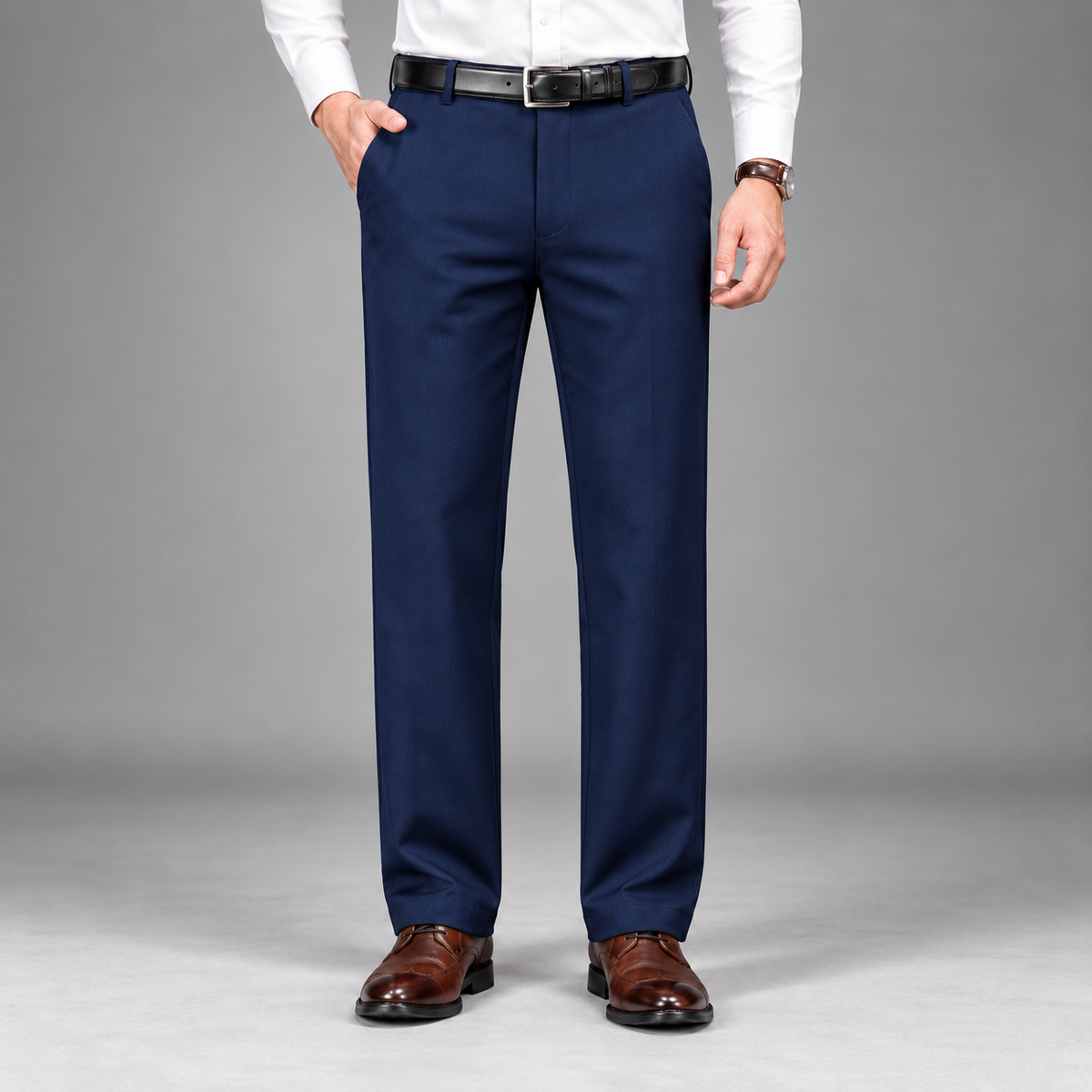 Men's Straight-Leg Formal Trousers – Regular Fit