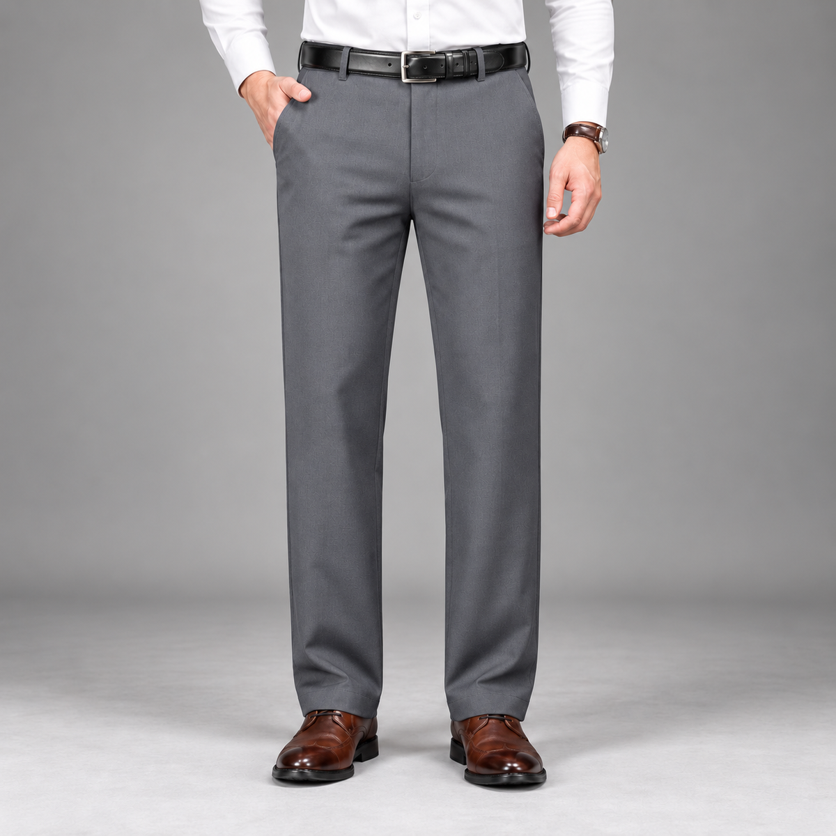 Men's Straight-Leg Formal Trousers – Regular Fit