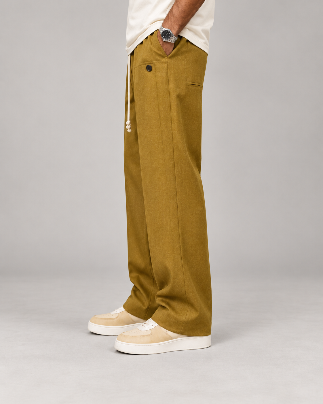 Men's Wide-Leg Drawstring Trousers – Relaxed Fit