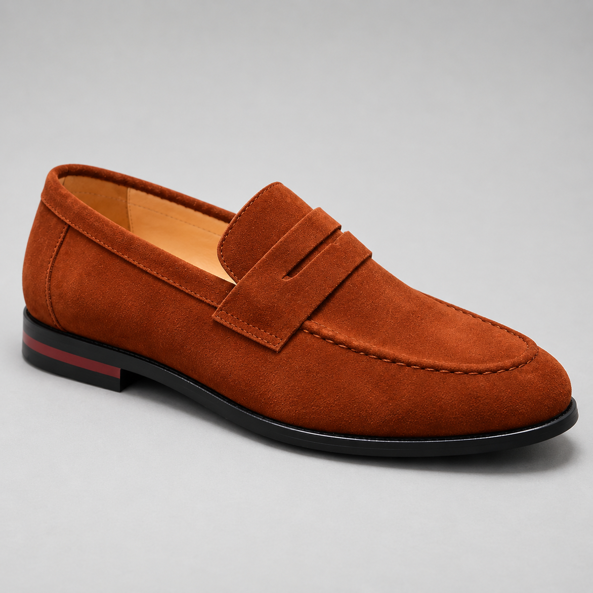 Men's Faux Suede Penny Loafers – Classic Slip-On