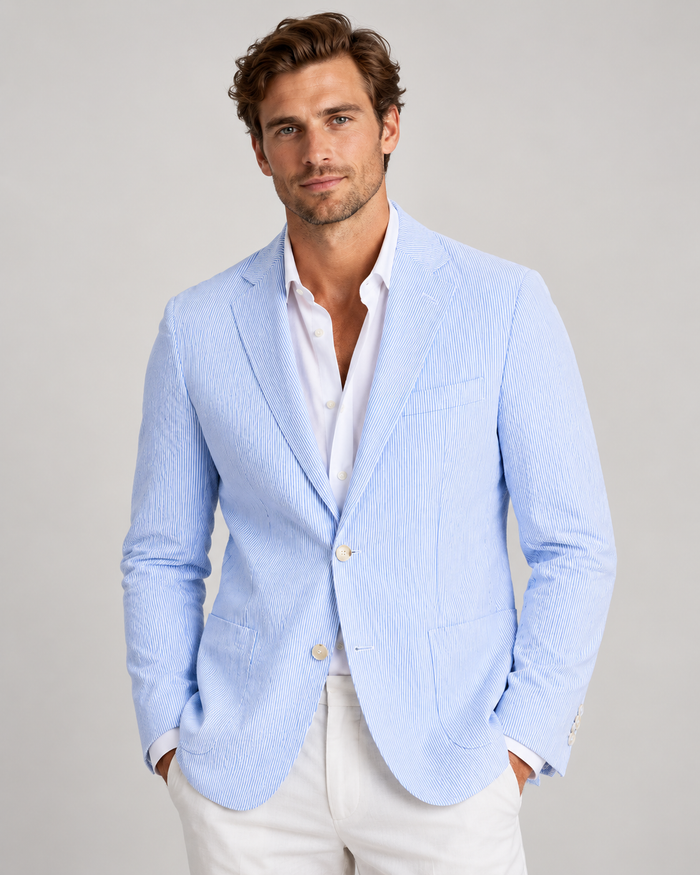 Men's Striped Blazer – Lightweight Tailored Fit