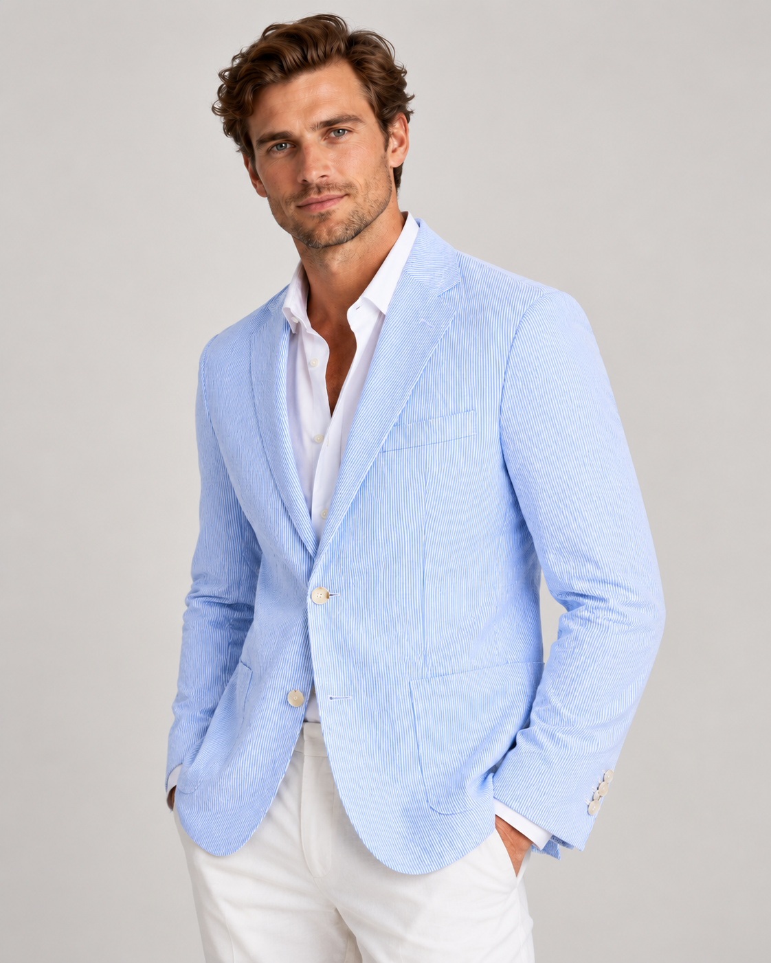 Men's Striped Blazer – Lightweight Tailored Fit