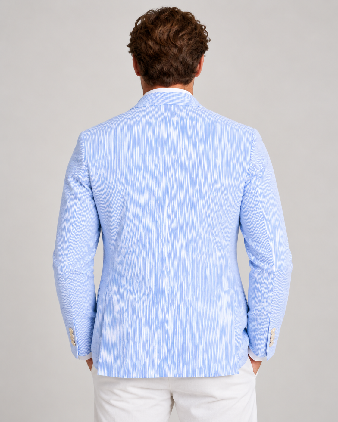 Men's Striped Blazer – Lightweight Tailored Fit
