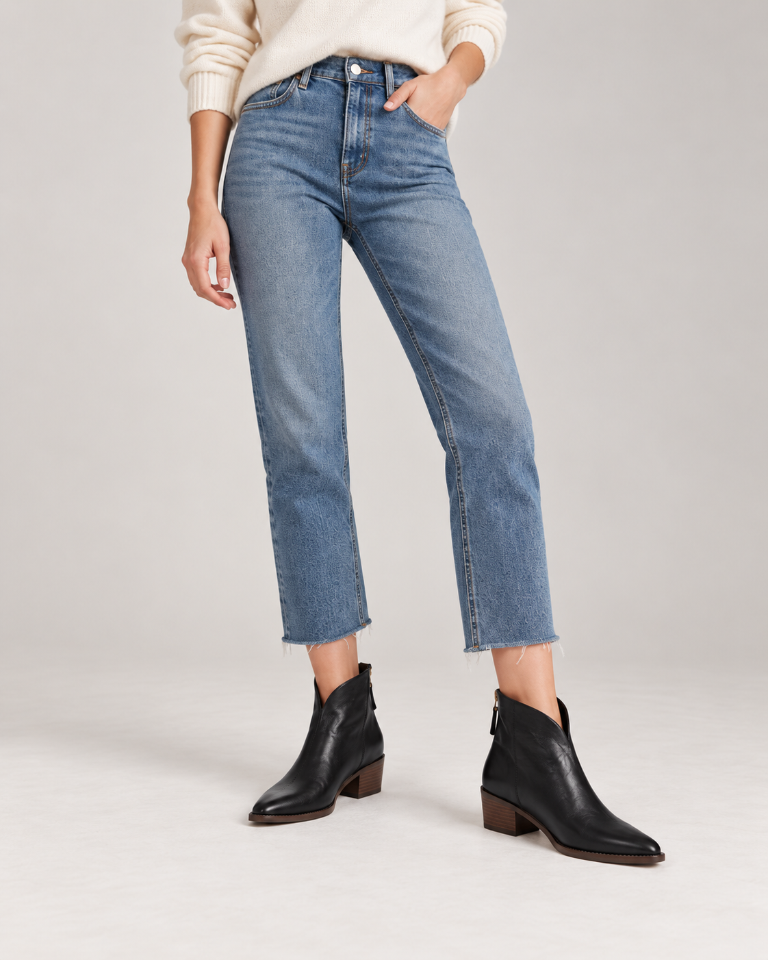 Women's Pointed Toe Ankle Boots – Vegan Leather Low Block Heel