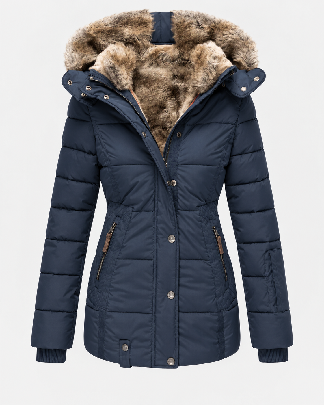 Women's Hooded Winter Coat with Pockets