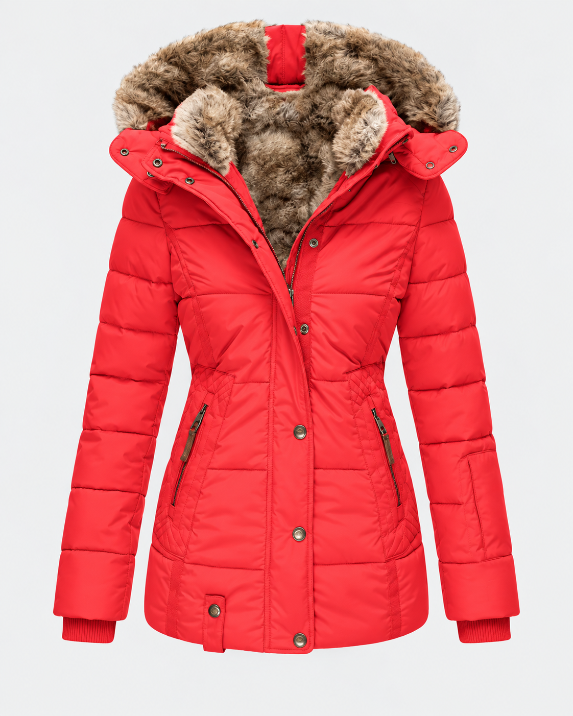 Women's Hooded Winter Coat with Pockets