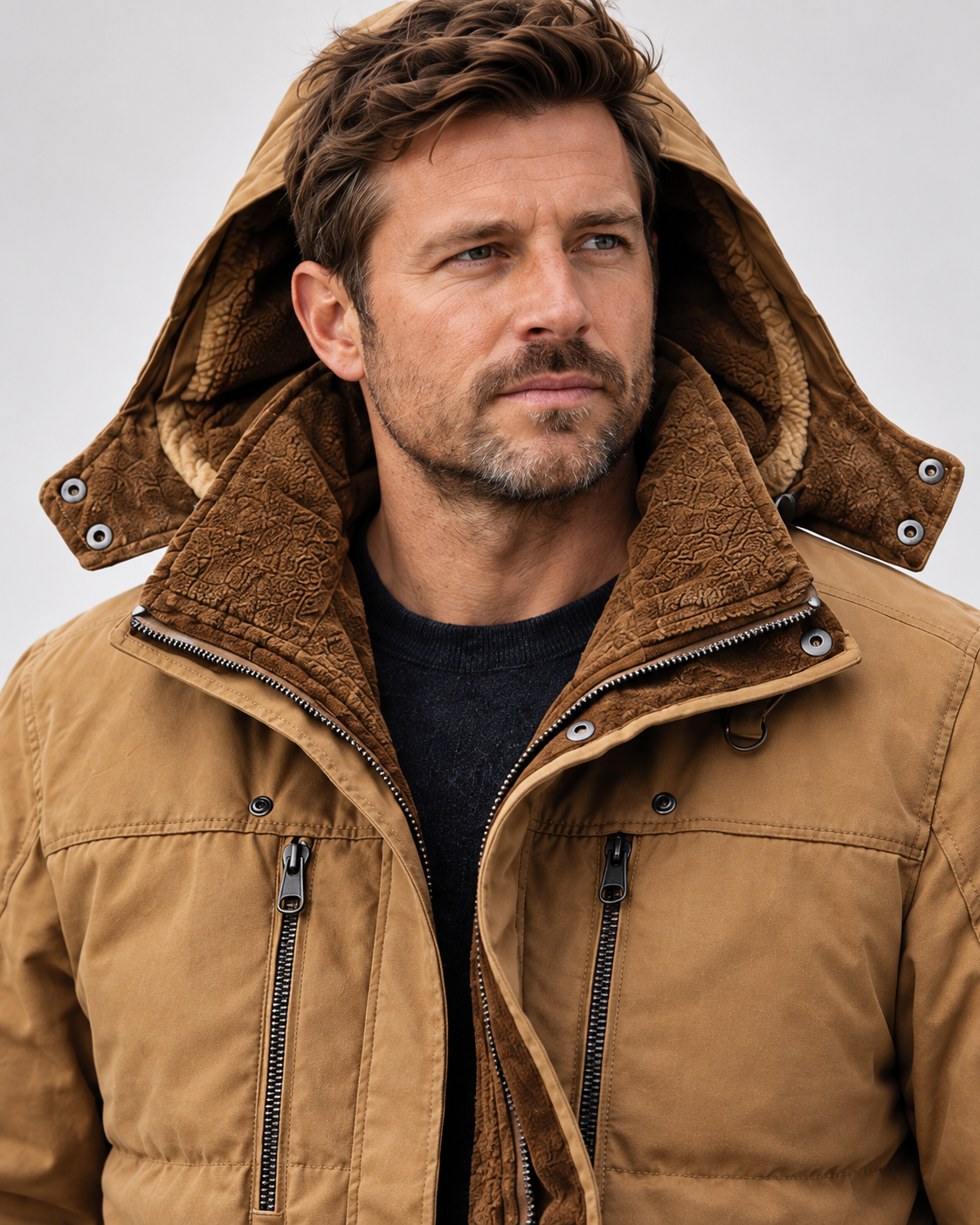 Men's Waterproof Winter Jacket – Hooded & Fleece-Lined
