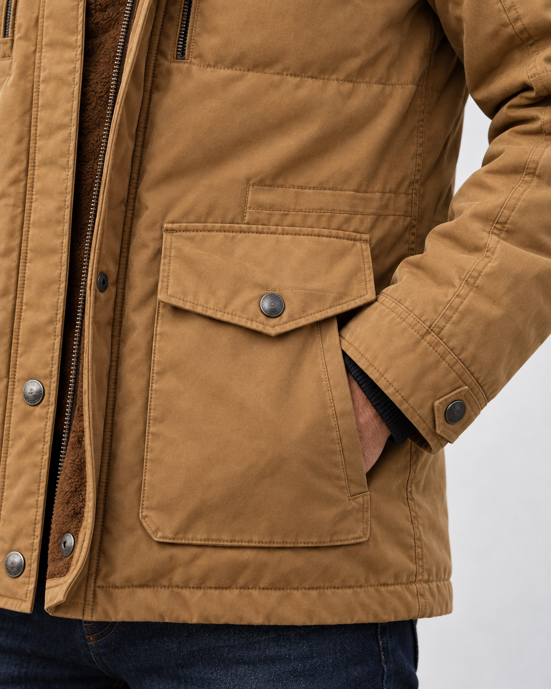 Men's Waterproof Winter Jacket – Hooded & Fleece-Lined