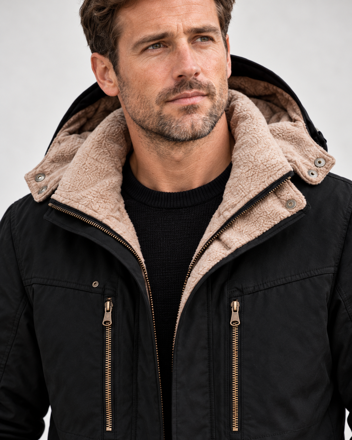 Men's Waterproof Winter Jacket – Hooded & Fleece-Lined