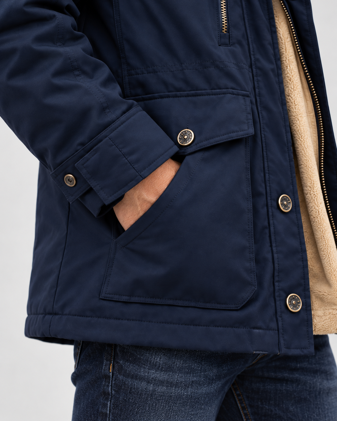 Men's Waterproof Winter Jacket – Hooded & Fleece-Lined