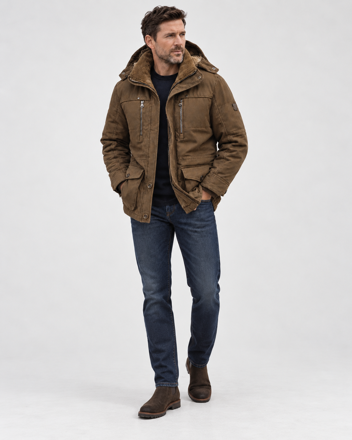 Men's Waterproof Winter Jacket – Hooded & Fleece-Lined