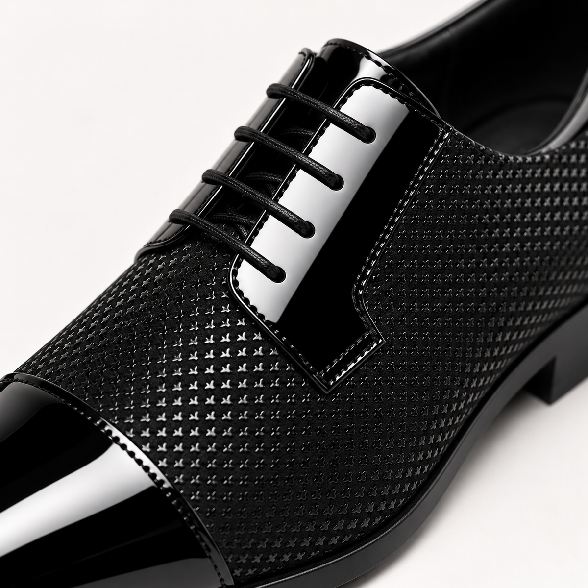Men's Patent Leather Oxford Shoes – Cap Toe Lace-Up