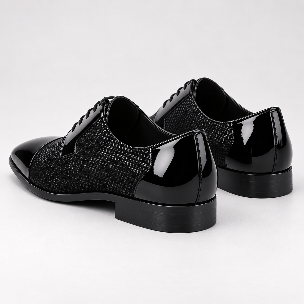Men's Patent Leather Oxford Shoes – Cap Toe Lace-Up