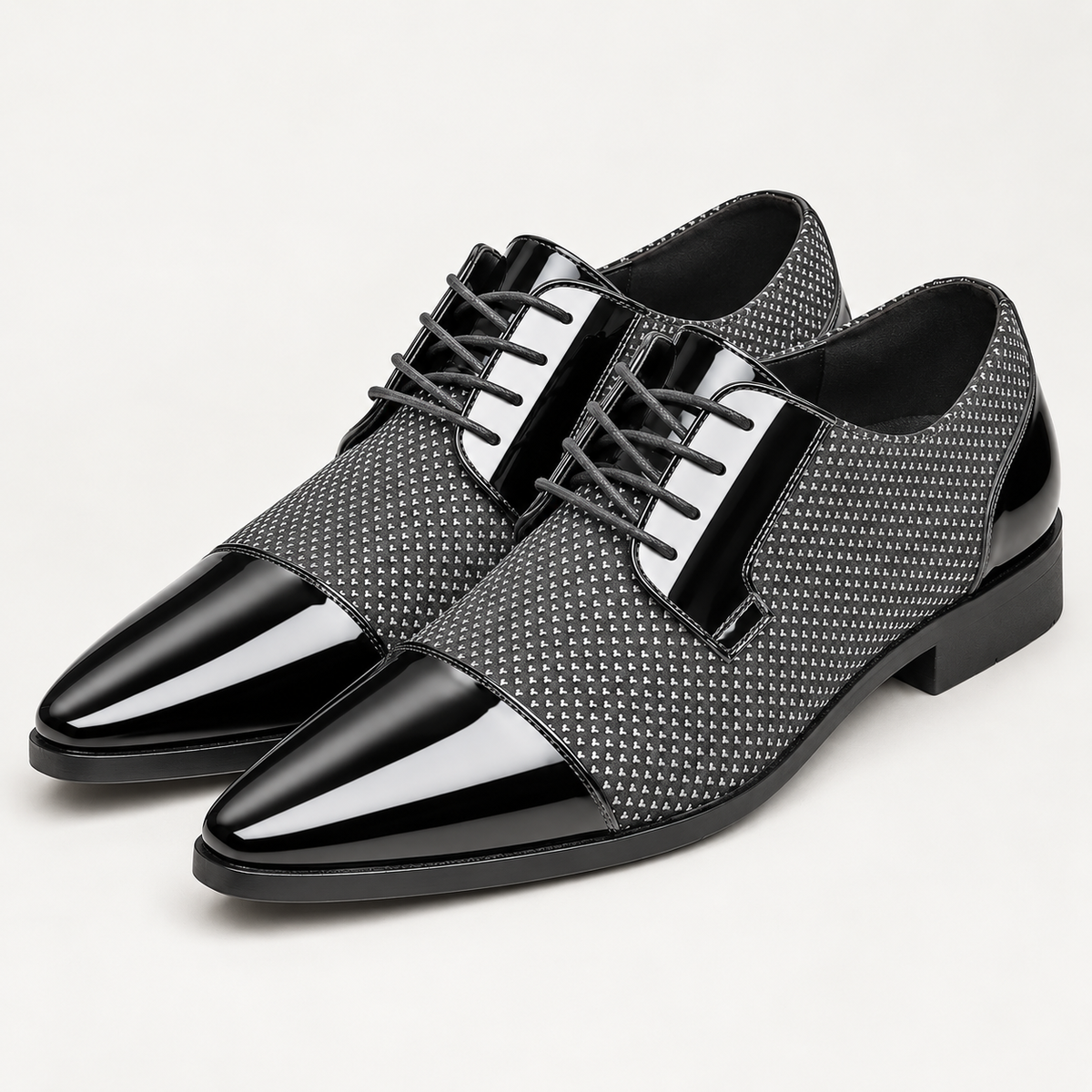 Men's Patent Leather Oxford Shoes – Cap Toe Lace-Up