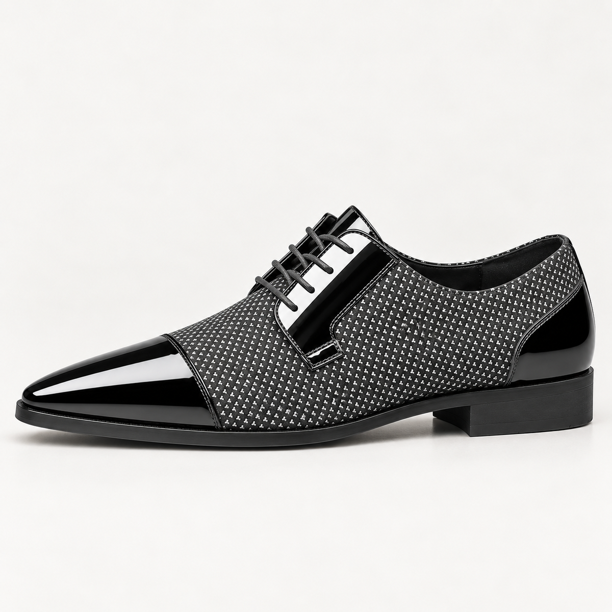 Men's Patent Leather Oxford Shoes – Cap Toe Lace-Up