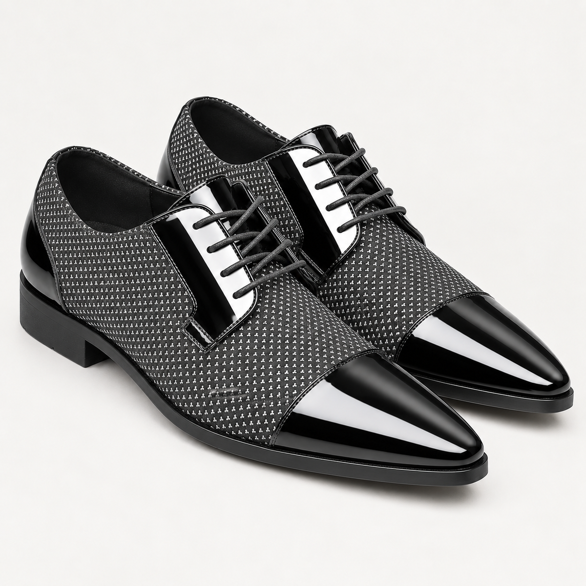 Men's Patent Leather Oxford Shoes – Cap Toe Lace-Up