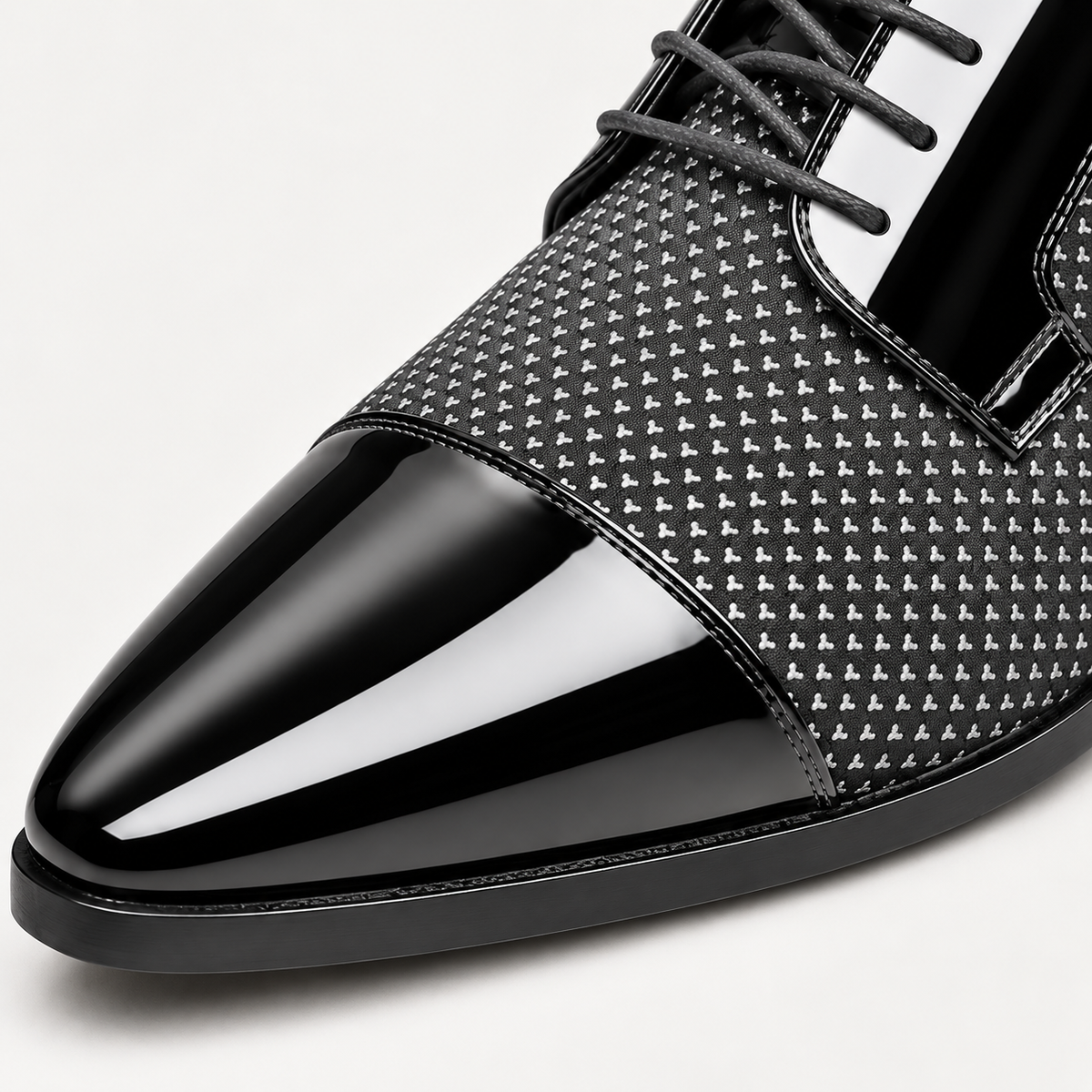 Men's Patent Leather Oxford Shoes – Cap Toe Lace-Up