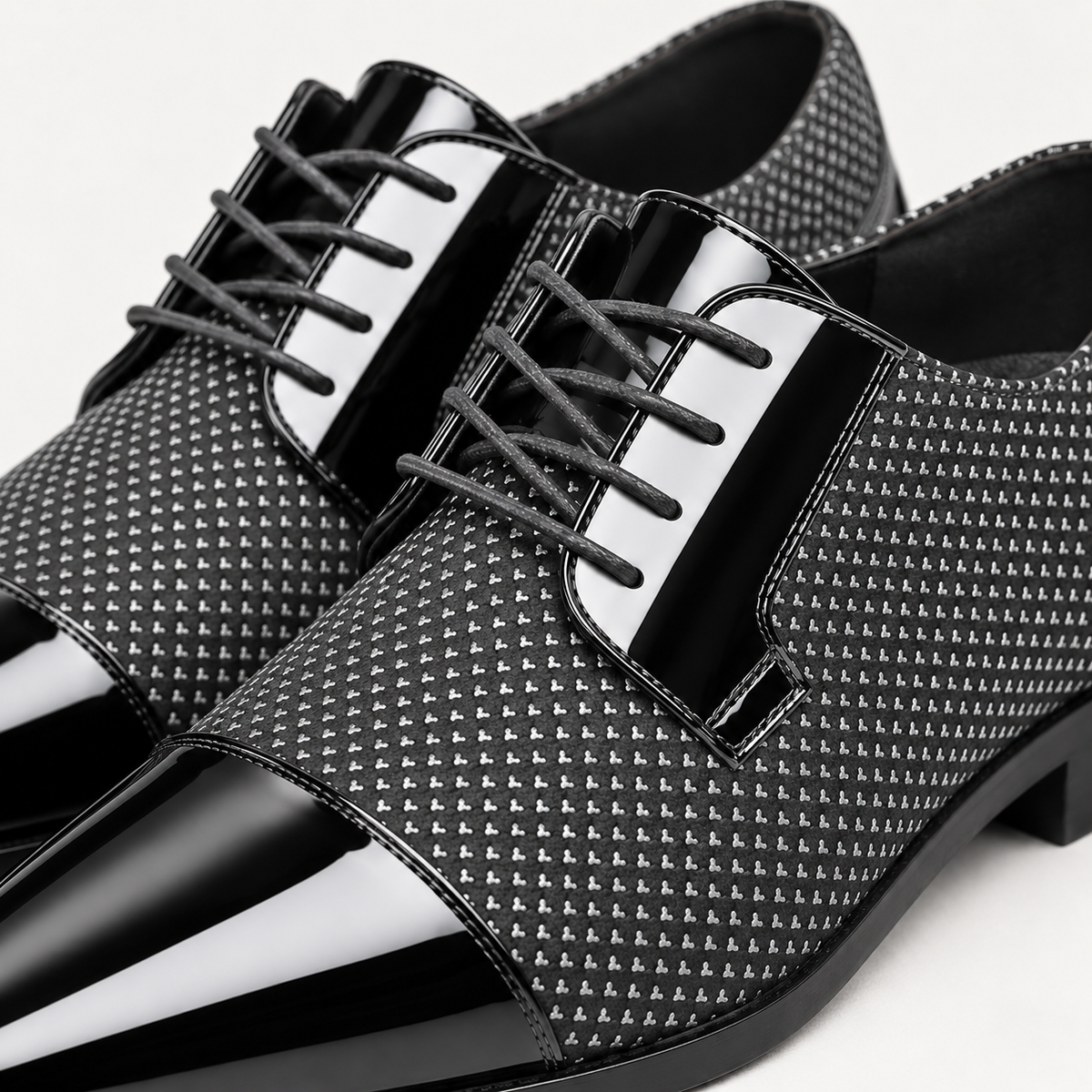 Men's Patent Leather Oxford Shoes – Cap Toe Lace-Up