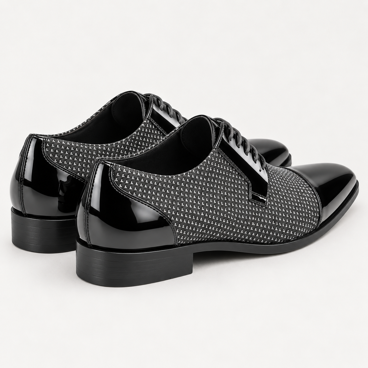 Men's Patent Leather Oxford Shoes – Cap Toe Lace-Up