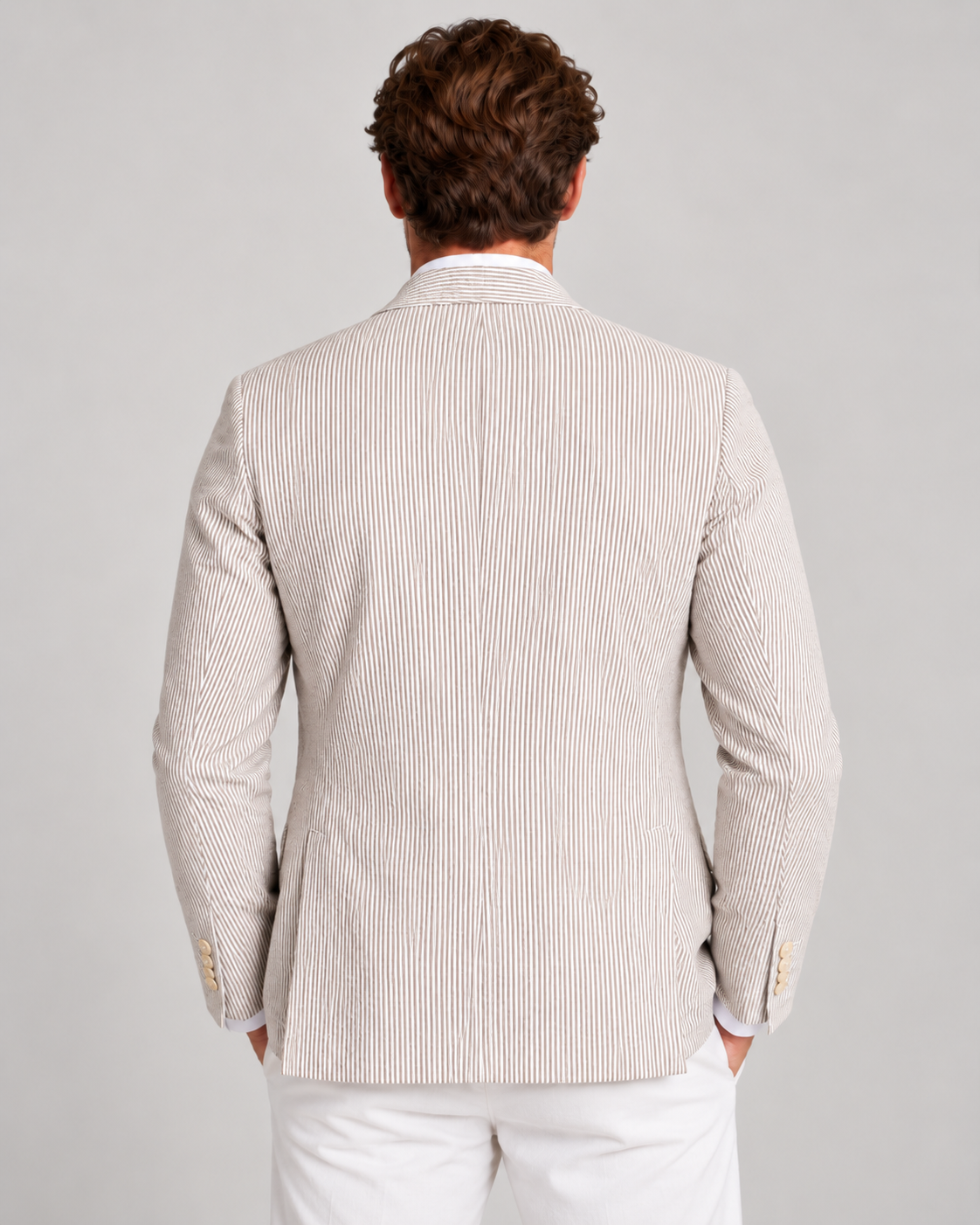 Men's Striped Blazer – Lightweight Tailored Fit