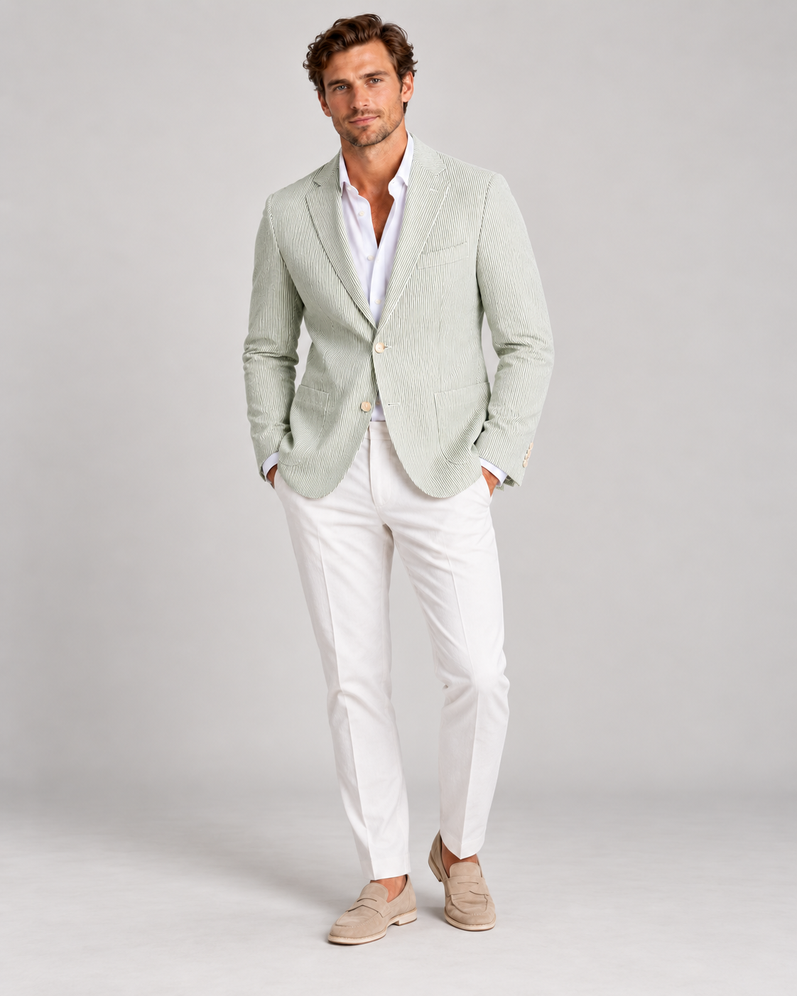 Men's Striped Blazer – Lightweight Tailored Fit
