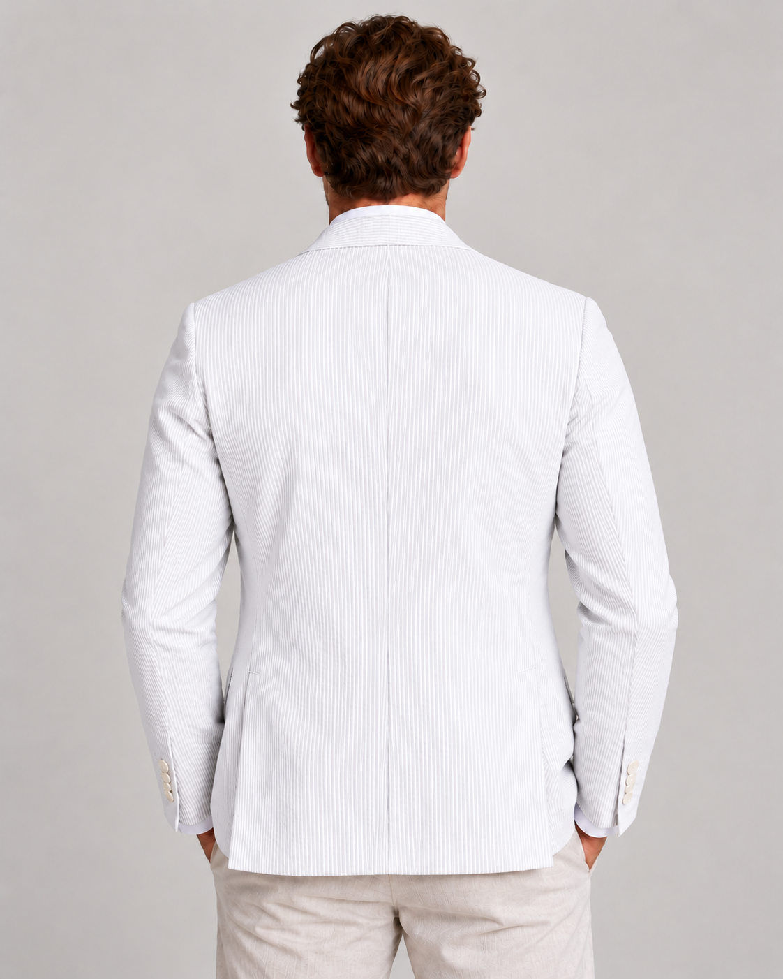 Men's Striped Blazer – Lightweight Tailored Fit