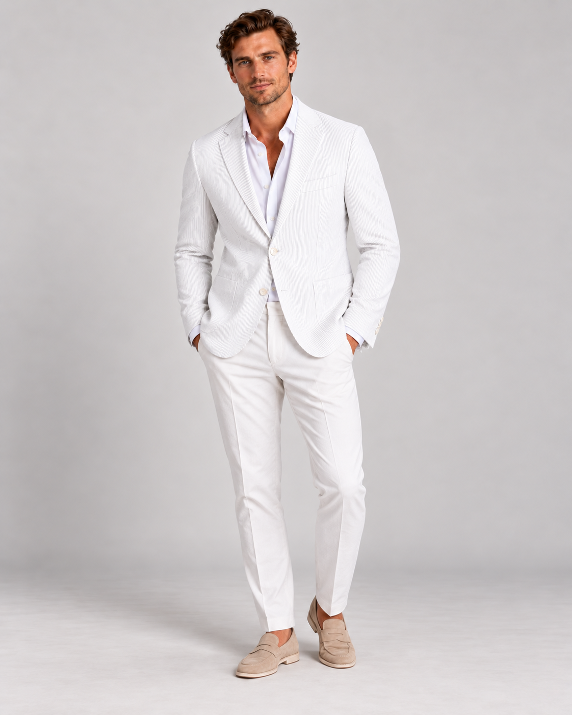 Men's Striped Blazer – Lightweight Tailored Fit