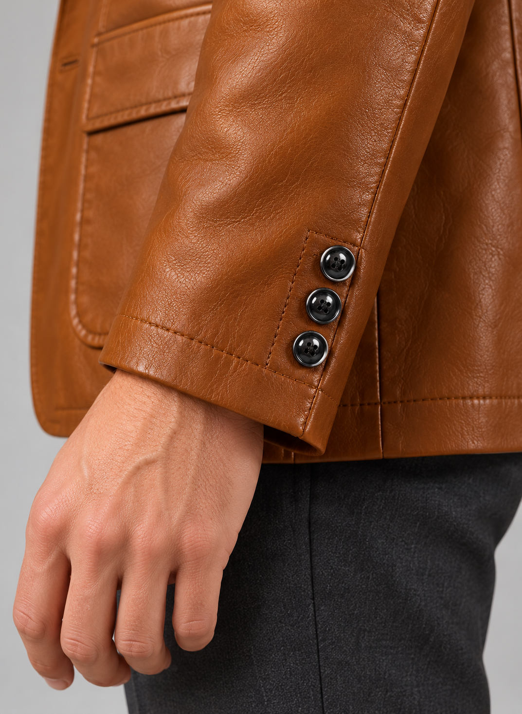 Men’s Jacket In Leather With Lapels