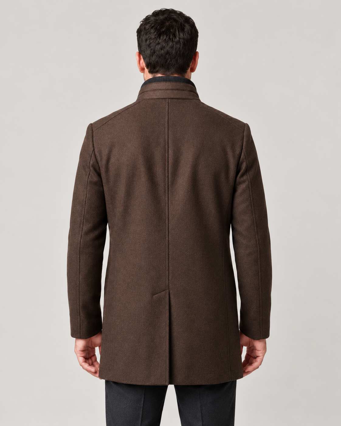 Men’s Winter Coat with Stand Collar and Detachable Quilted Gilet