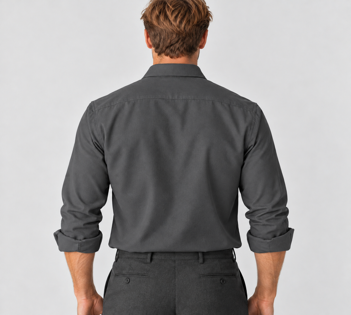 Men's Long-Sleeve Shirt – Classic Collar & Button Front