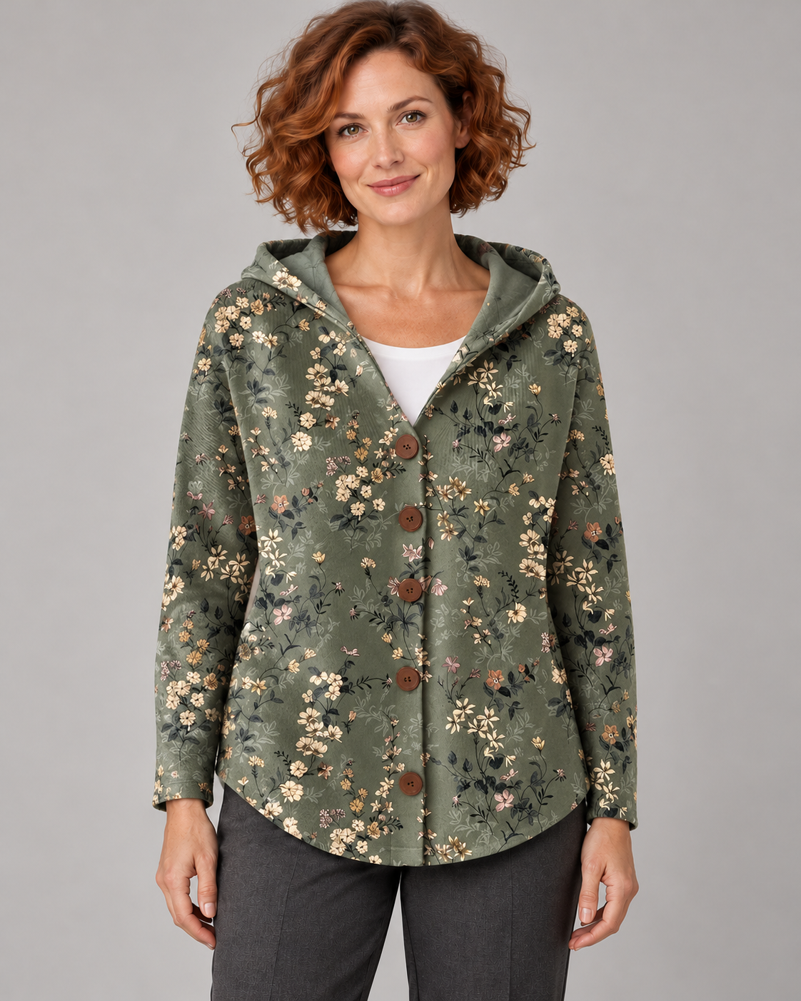 Women’s Cardigan With Hood And Button Front